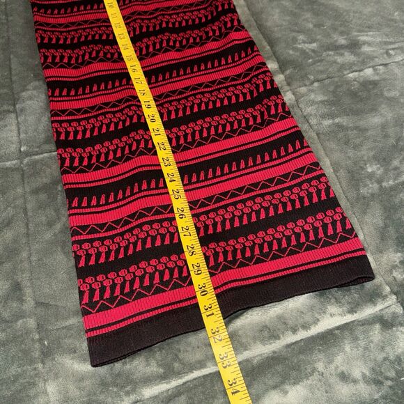 Y2K Wet Seal Tank Dress Womens Medium Red Black Printed Stretch Round Neck - Picture 3 of 4